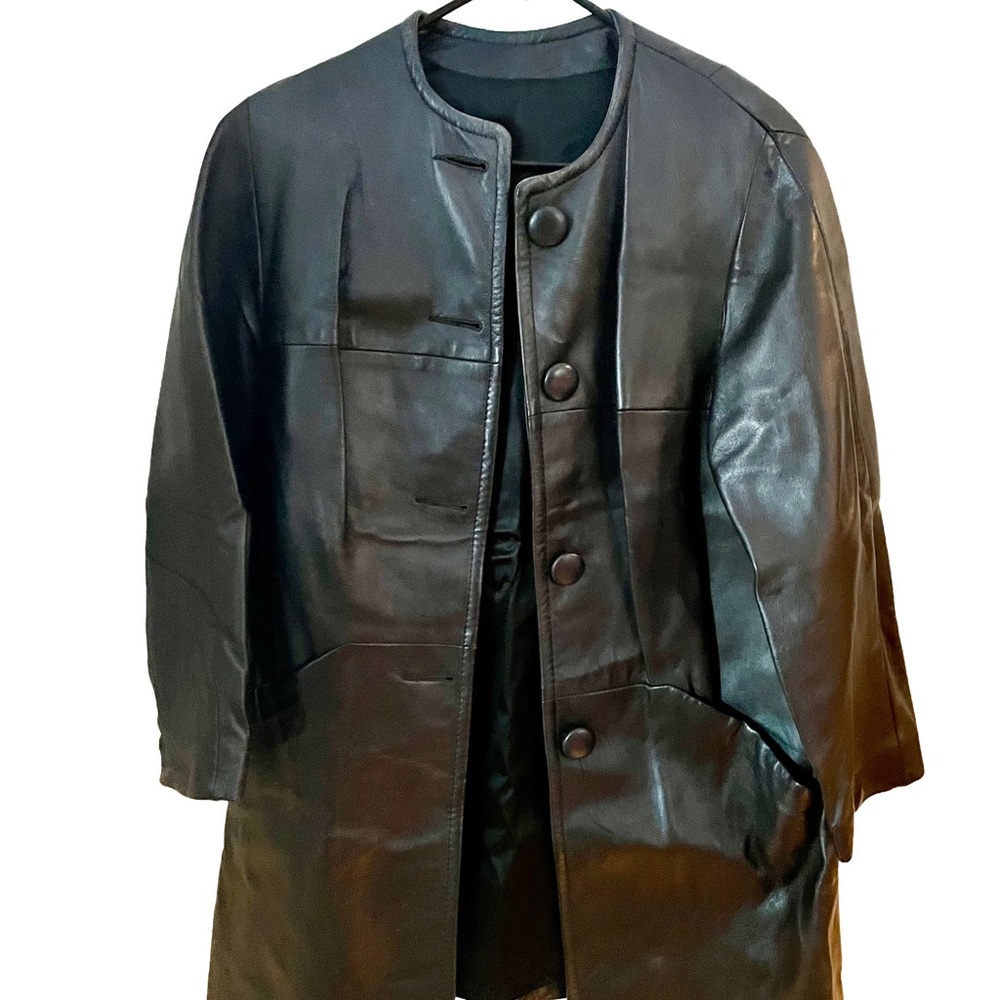 Vintage Joseph Magnin Black Leather Coat